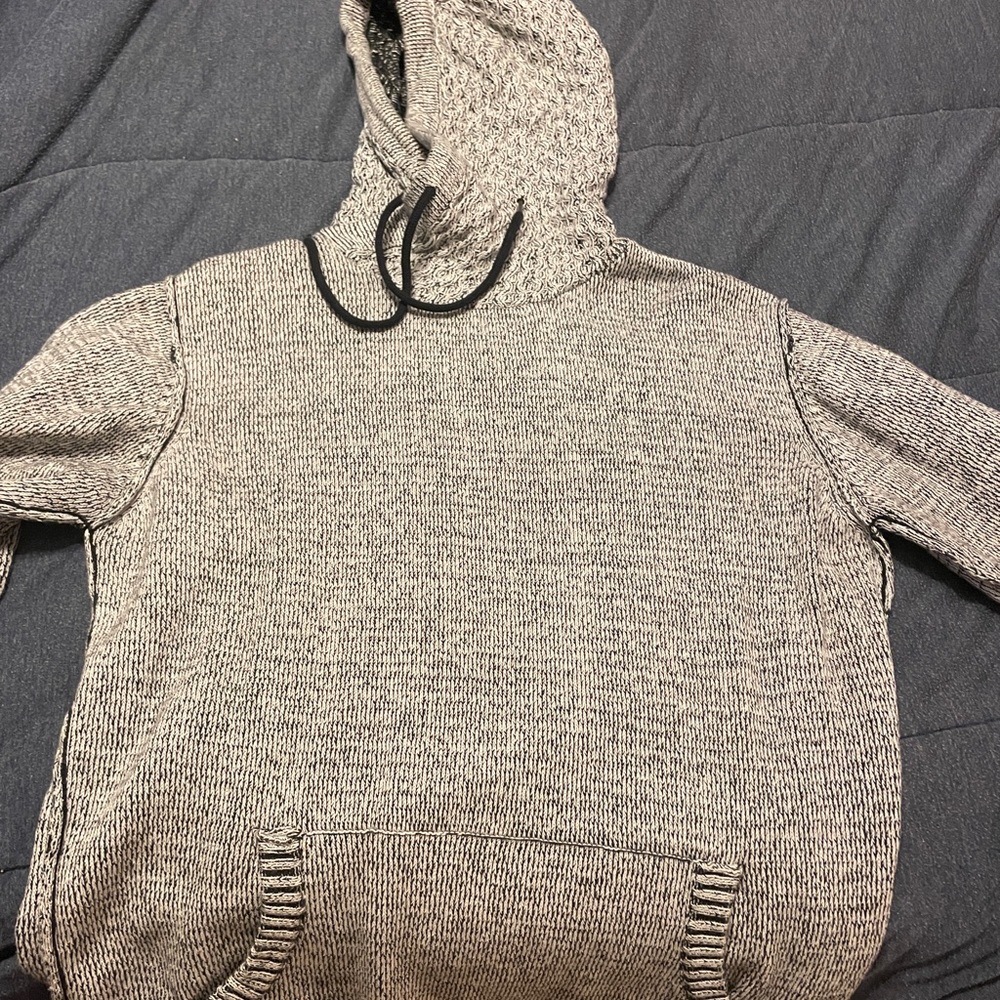 Grey woven hoodie